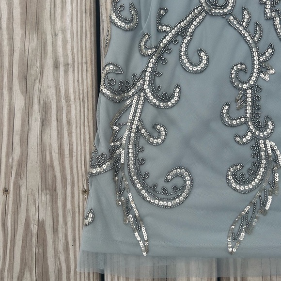 Adrianna Papell Embellished Sequined Sleeveless Sheath Dress Size 14 Beaded - Picture 6 of 16